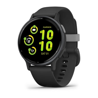 Garmin Vivoactive 5, Slate Aluminum Bezel with Black Case and Silicone Band (010-02862-10)