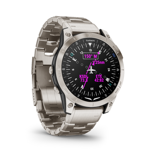 Garmin D2 Mach 1, Titanium Band, GPS Aviation Smartwatch for Pilots (010-02582-50)