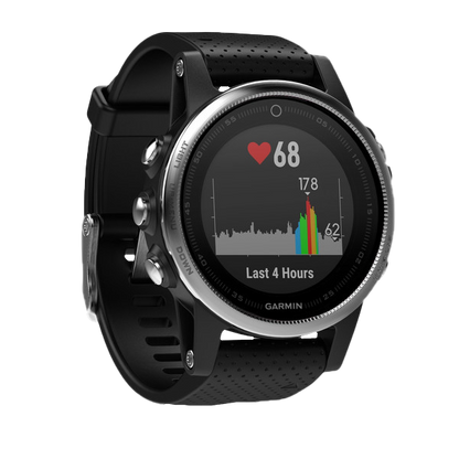 Garmin Fenix 5S, Silver with Black Band, GPS Smartwatch (Garmin Certified Refurbished)