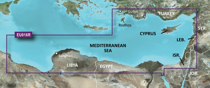 Garmin Mediterranean Southeast Charts BlueChart g3 Vision | VEU016R | microSD/SD