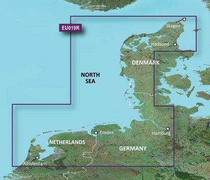 Garmin North Sea, Alborg to Amsterdam Coastal and Inland Charts BlueChart g3 Vision | VEU019R | microSD/SD