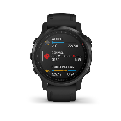 Garmin Fenix ​​6S Pro, lunette noire avec bracelet noir, montre connectée GPS (reconditionnée certifiée Garmin)