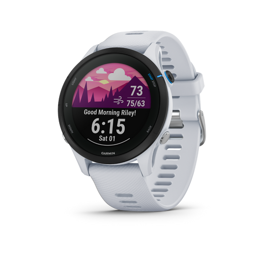 Garmin Forerunner 255 Music, Whitestone, montre connectée GPS de fitness haut de gamme pour coureurs (010-02641-21)