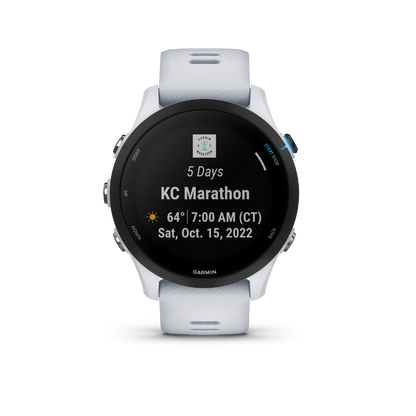 Garmin Forerunner 255 Music, Whitestone, montre connectée GPS de fitness haut de gamme pour coureurs (010-02641-21)