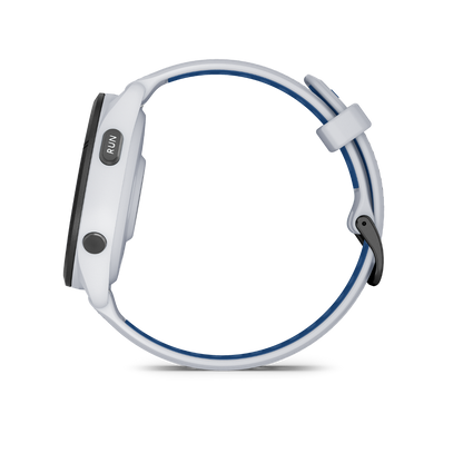 Garmin Forerunner 265, lunette noire/boîtier blanc et bracelet blanc/bleu, montre connectée GPS de fitness pour coureurs (010-02810-01)