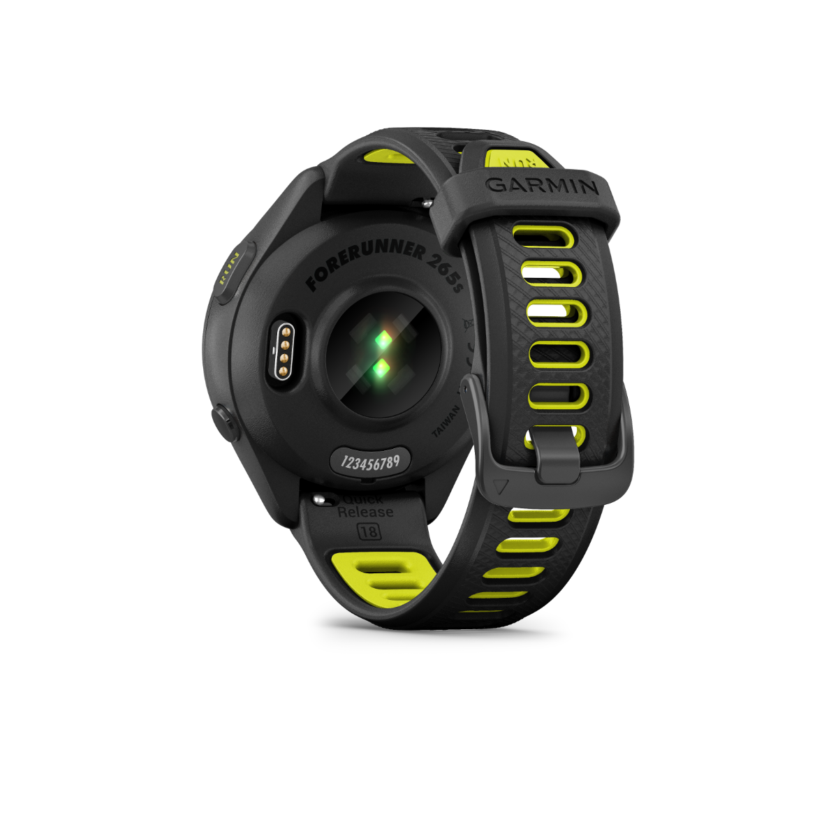 Garmin Forerunner 265S - Lunette et boîtier noirs avec bracelet en silicone noir/jaune 