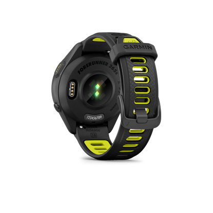 Garmin Forerunner 265S - Lunette et boîtier noirs avec bracelet en silicone noir/jaune 