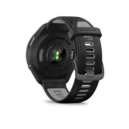 Garmin Forerunner 965, Carbon Gray DLC Titanium Bezel with Black Case and Black/Powder Gray Silicone Band