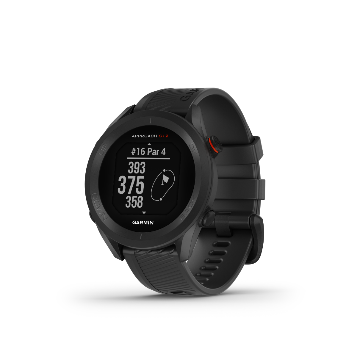 Garmin Approach S12, Noir, Montre GPS connectée de golf et télémètre (010-02472-00)