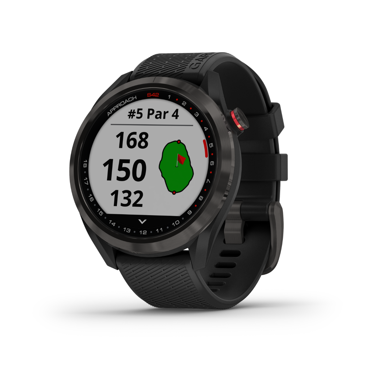 Garmin Approach S42, Noir, Montre GPS connectée de golf et télémètre (reconditionné certifié Garmin)