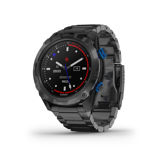 Garmin Descent Mk2i, Titanium Carbon Gray DLC avec bracelet noir, montre intelligente marine pour plongeurs (010-02132-01)