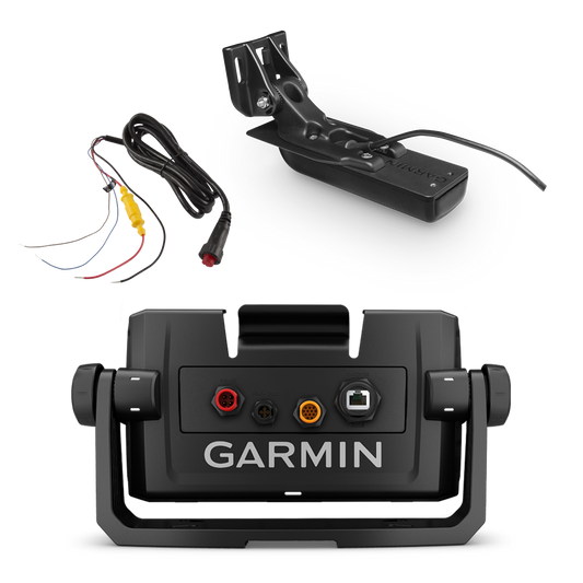 Kit bateau Garmin ECHOMAP UHD 6Xcv, comprenant une sonde GT24HW-TM, un câble d'alimentation et un support (020-00200-20)