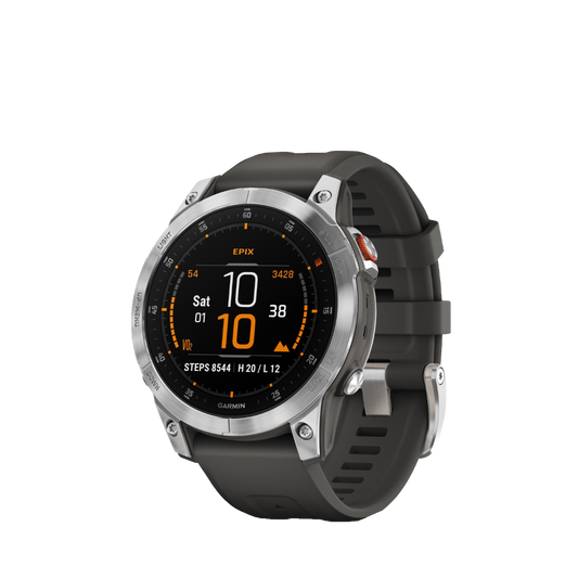 Garmin epix (Gen 2), Slate Steel, montre connectée GPS d'aventure haut de gamme avec cartes et lampe de poche intégrée (010-02582-00)