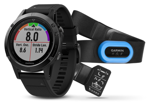 Garmin Fenix 5 Sapphire Bundle, Black w/ Black Band (010-01688-31)