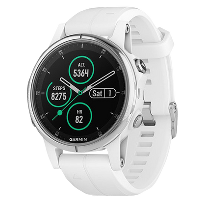 Garmin Fenix ​​5S Plus Sapphire White avec bracelet blanc Carrara (010-01987-00)