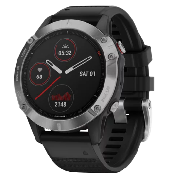 Garmin Fenix ​​6 Silver avec bracelet noir (010-02158-00)