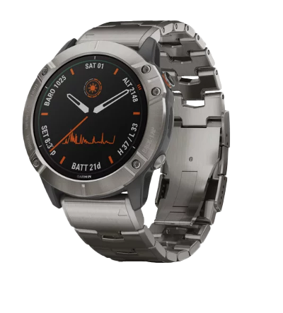 Garmin Fenix 6X Pro Solar Titanium with Vented Titanium Bracelet (010-02157-23)