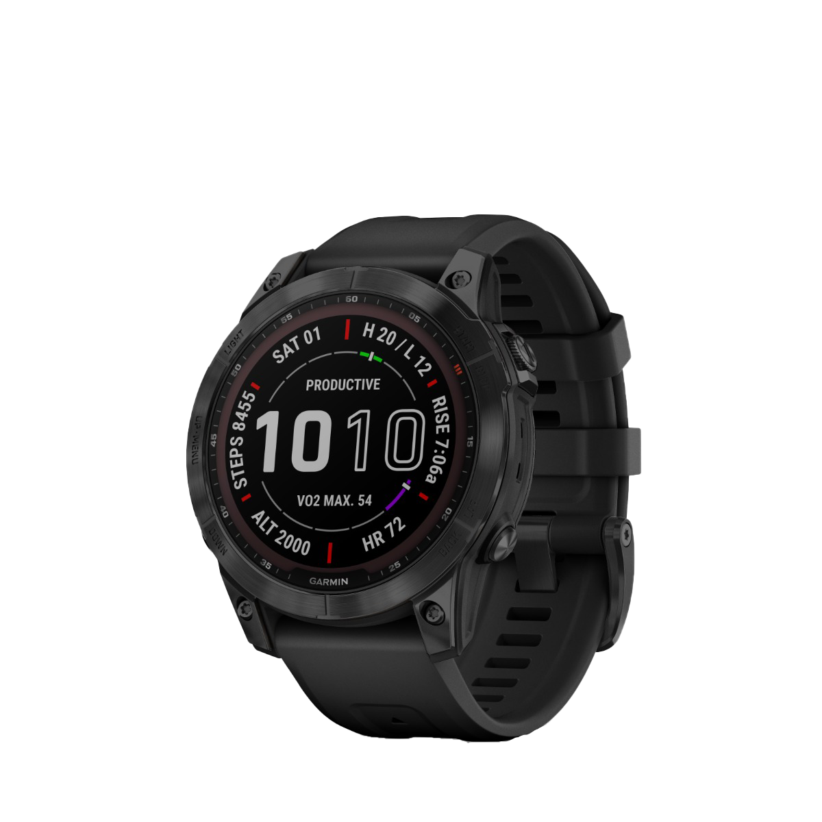 Garmin Fenix 7 Sapphire Solar, Black Titanium with Black Band (Garmin Certified Refurbished)