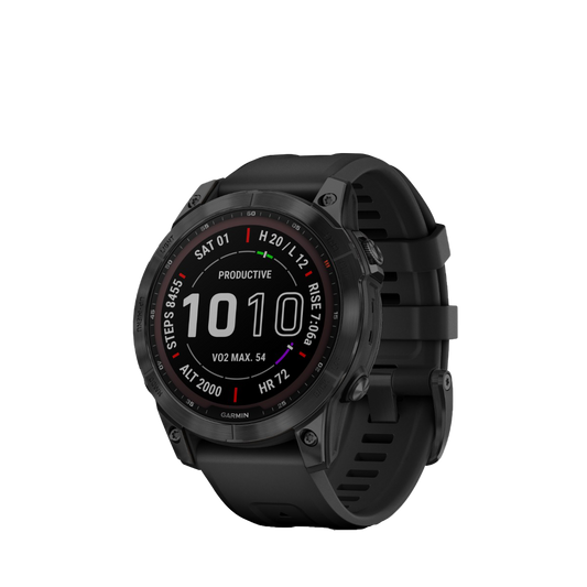 Garmin fenix 7 Sapphire Solar, titane DLC noir avec bracelet noir (010-02540-34)