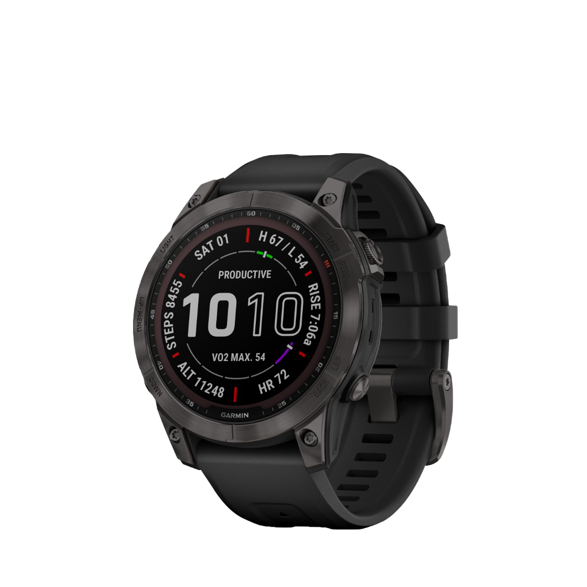 Garmin fenix 7 Sapphire Solar - Carbon Gray DLC Titanium with Black Band (010-02540-20)