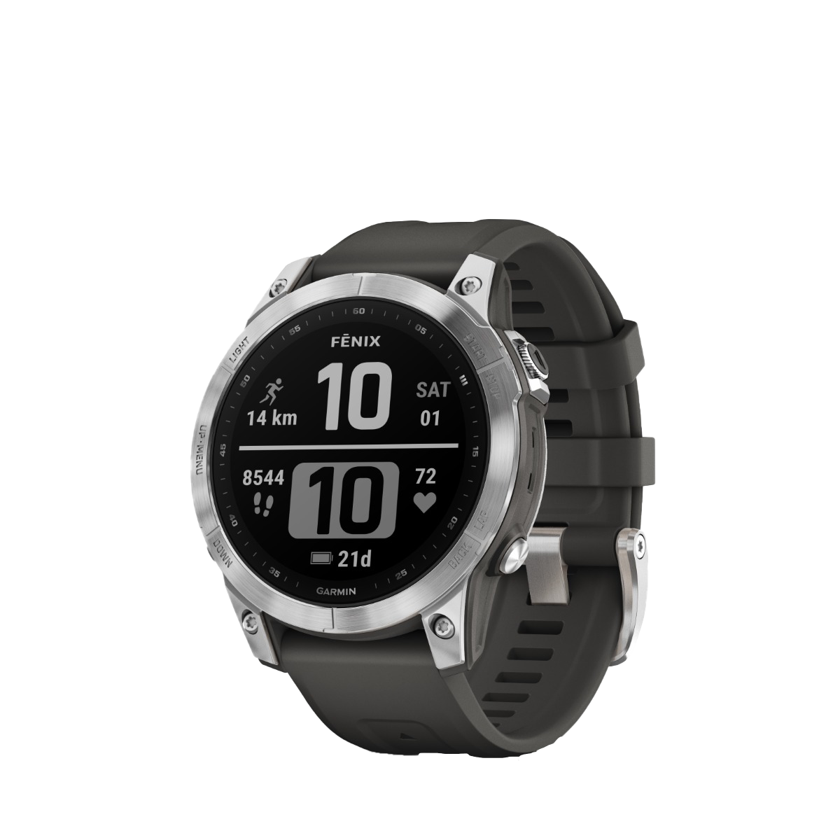 Garmin fenix 7S - Argent avec bracelet en graphite (010-02539-00)