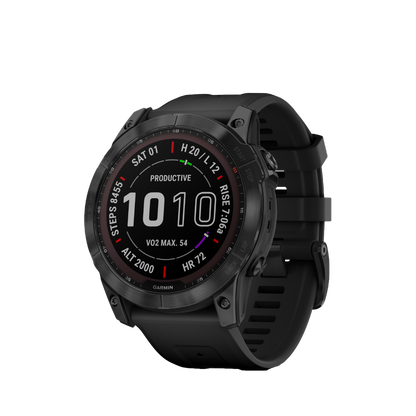 Garmin Fenix 7x Sapphire Solar - Black DLC Titanium with Black Band (010-02541-22)