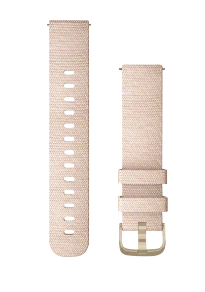 Garmin Quick Release Bands (20 mm) Blush Pink Woven Nylon with Light Gold Hardware