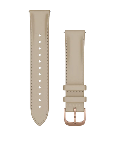 Garmin Quick Release Bands (20 mm) Light Sand Italian Leather w/ 18K Rose Gold PVD