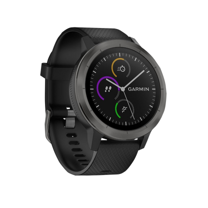 Garmin Vivoactive 3, noir avec matériel en ardoise, montre intelligente GPS (reconditionnée certifiée Garmin)