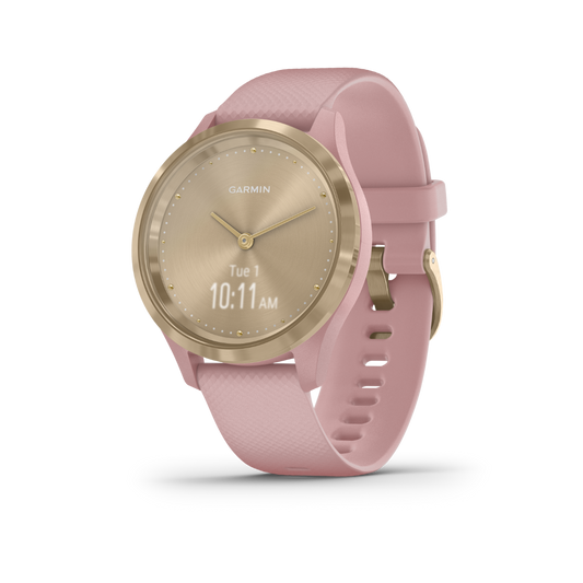 Garmin Vívomove 3S, or clair avec bracelet rose poudré, montre connectée GPS (reconditionnée certifiée Garmin)