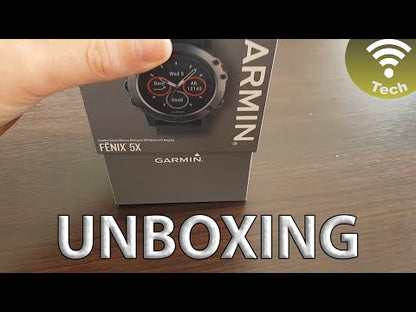 Garmin Fenix ​​5X, saphir gris ardoise avec bracelet noir, montre connectée GPS (reconditionnée certifiée Garmin)