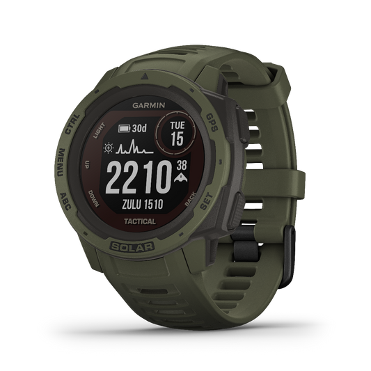 Montre connectée GPS robuste Garmin Instinct Solar Tactical Edition, Moss (reconditionnée et certifiée Garmin)