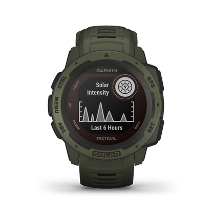 Montre connectée GPS robuste Garmin Instinct Solar Tactical Edition, Moss (reconditionnée et certifiée Garmin)