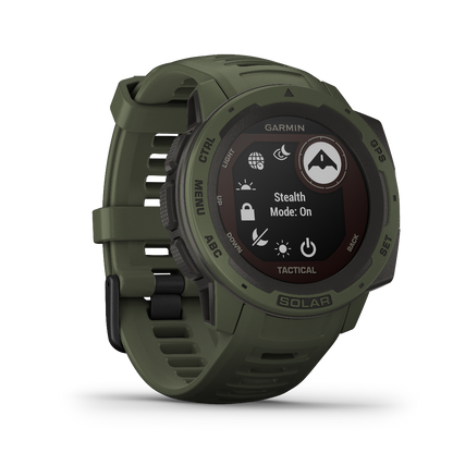 Montre connectée GPS robuste Garmin Instinct Solar Tactical Edition, Moss (reconditionnée et certifiée Garmin)