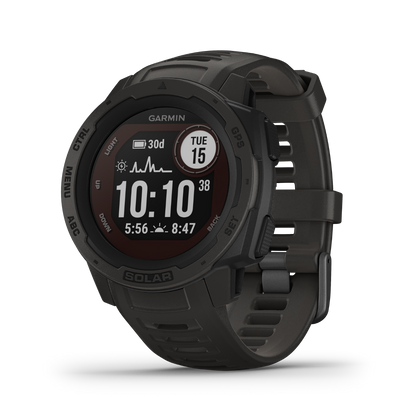 Garmin Instinct Solar, Graphite, Rugged GPS Smartwatch (Garmin Certified Refurbished)