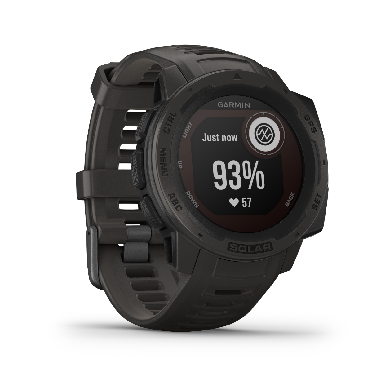 Garmin Instinct Solar, Graphite, Rugged GPS Smartwatch (Garmin Certified Refurbished)