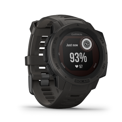 Garmin Instinct Solar, Graphite, Rugged GPS Smartwatch (Garmin Certified Refurbished)