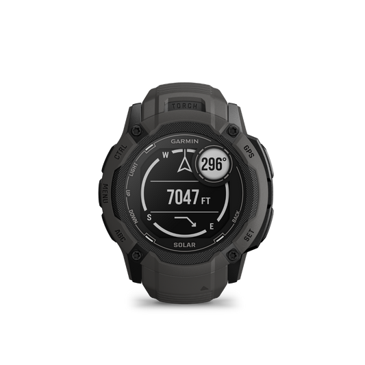 Montre connectée GPS robuste Garmin Instinct 2X Solar, graphite, avec GNSS multibande, lampe de poche intégrée, surveillance de la santé 24h/24 et 7j/7 et autonomie illimitée de la batterie solaire (010-02805-10)