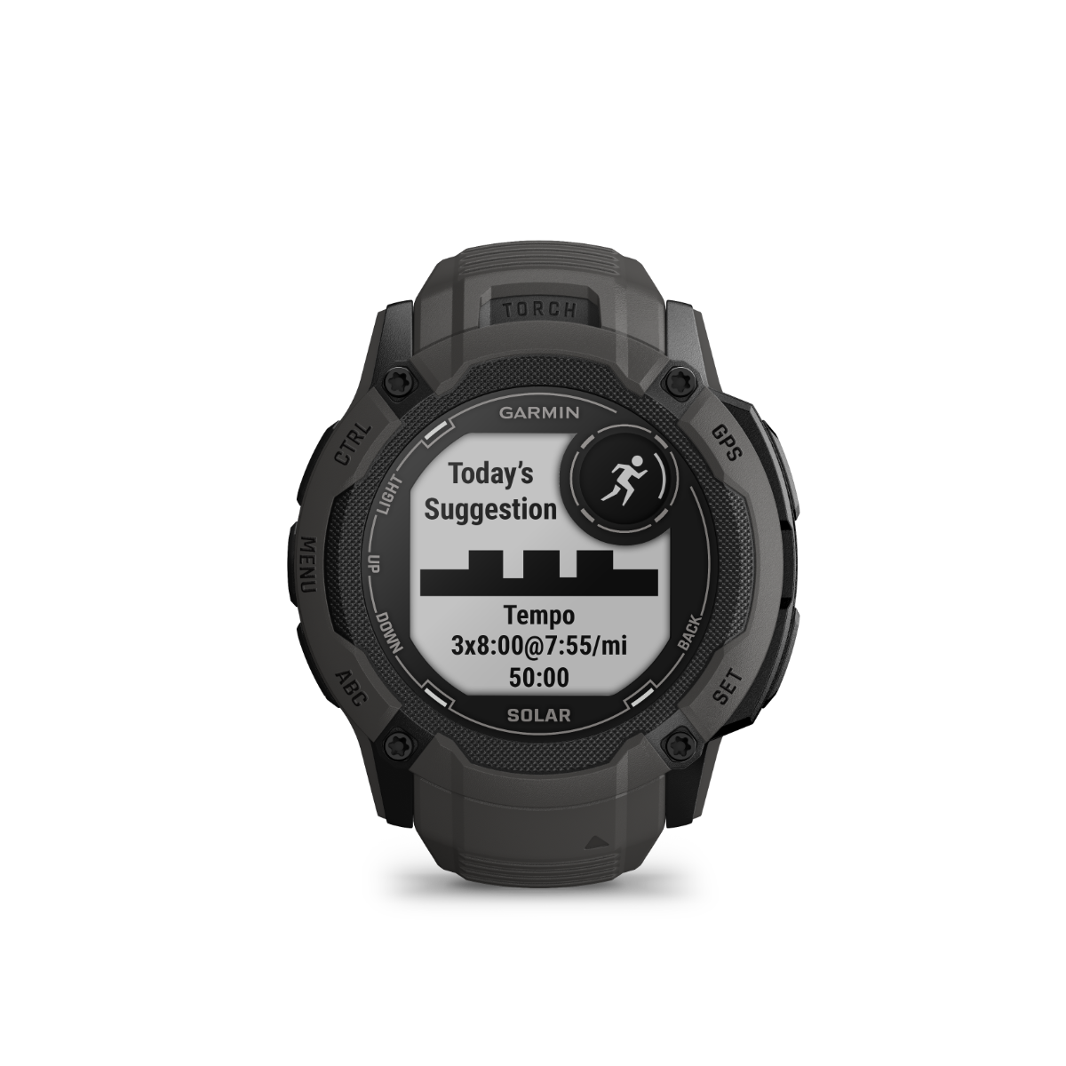 Montre connectée GPS robuste Garmin Instinct 2X Solar, graphite, avec GNSS multibande, lampe de poche intégrée, surveillance de la santé 24h/24 et 7j/7 et autonomie illimitée de la batterie solaire (010-02805-10)