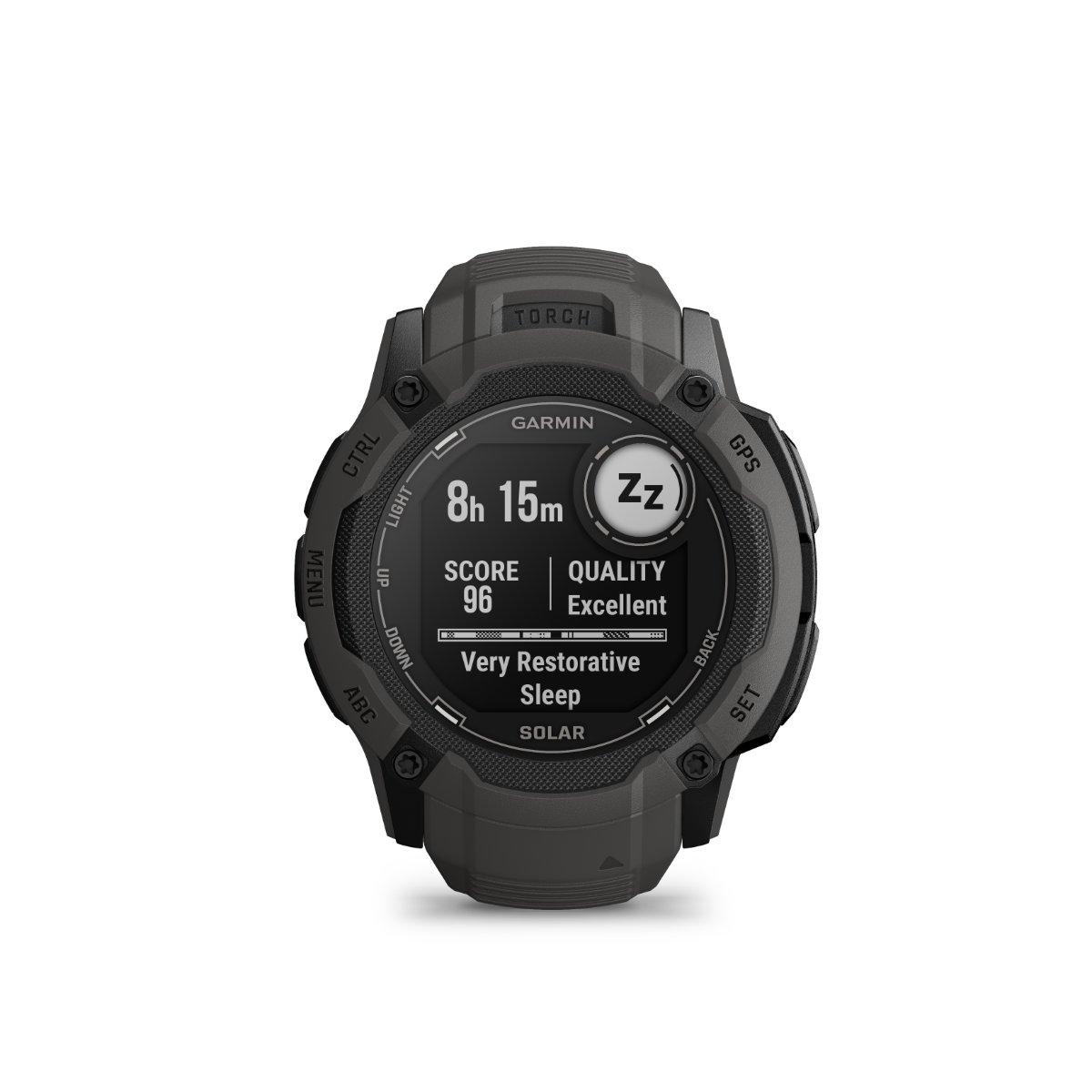 Montre connectée GPS robuste Garmin Instinct 2X Solar, graphite, avec GNSS multibande, lampe de poche intégrée, surveillance de la santé 24h/24 et 7j/7 et autonomie illimitée de la batterie solaire (010-02805-10)