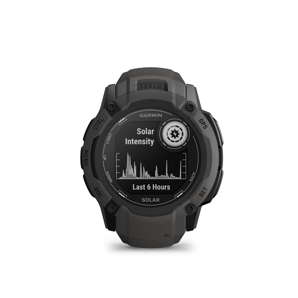 Montre connectée GPS robuste Garmin Instinct 2X Solar, graphite, avec GNSS multibande, lampe de poche intégrée, surveillance de la santé 24h/24 et 7j/7 et autonomie illimitée de la batterie solaire (010-02805-10)