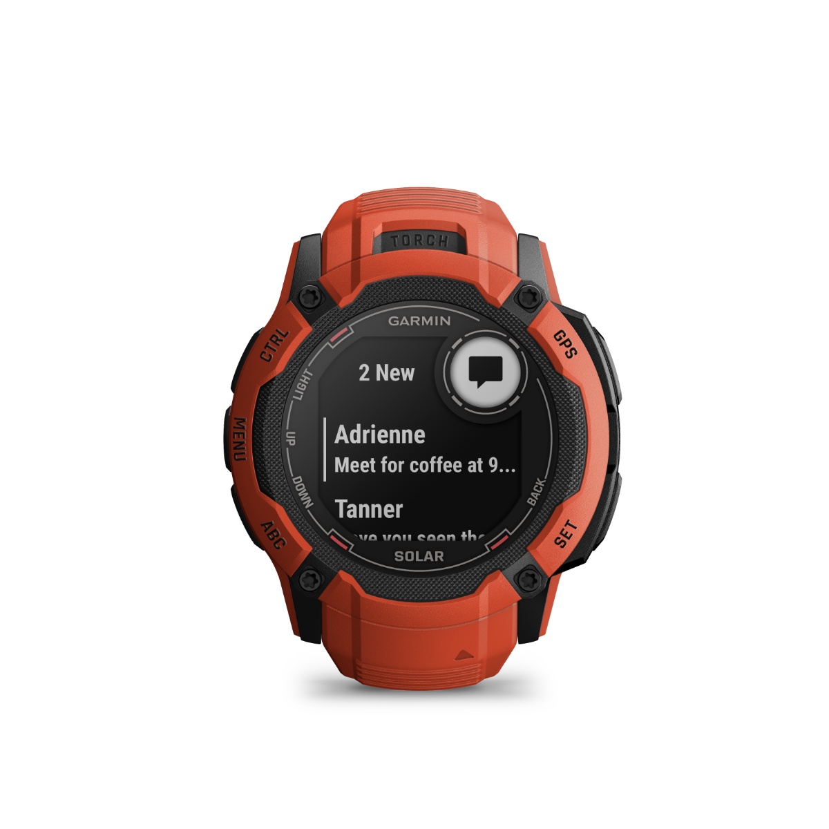 Garmin Instinct 2X Solar, Flame Red, montre intelligente GPS robuste avec GNSS multibande, lampe de poche intégrée, surveillance de la santé 24h/24 et 7j/7 et autonomie illimitée de la batterie solaire (010-02768-00)