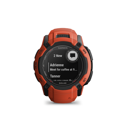 Garmin Instinct 2X Solar, Flame Red, montre intelligente GPS robuste avec GNSS multibande, lampe de poche intégrée, surveillance de la santé 24h/24 et 7j/7 et autonomie illimitée de la batterie solaire (010-02768-00)