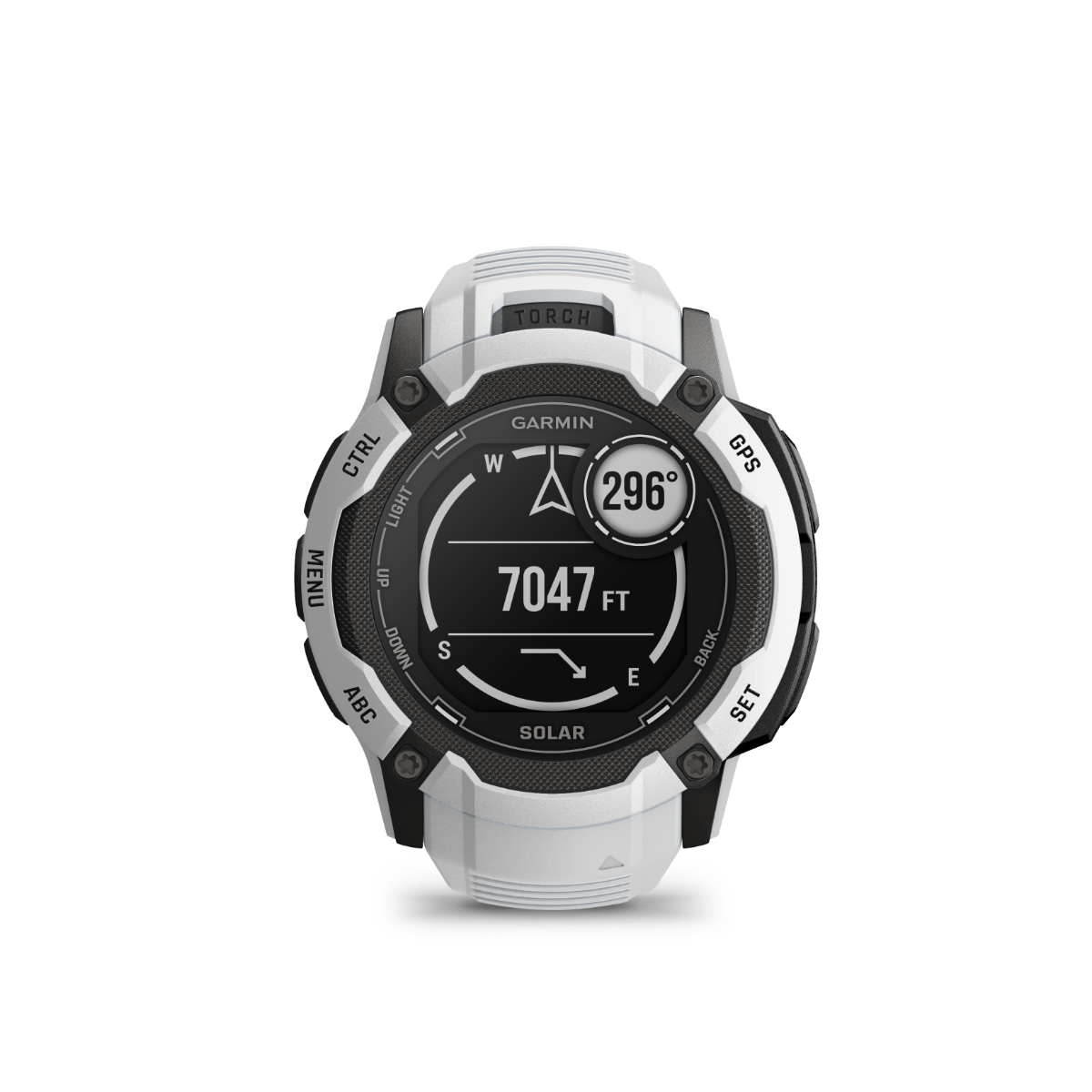 Garmin Instinct 2X Solar, Whitestone, montre intelligente GPS robuste avec GNSS multibande, lampe de poche intégrée, surveillance de la santé 24h/24 et 7j/7 et autonomie illimitée de la batterie solaire (010-02805-14)