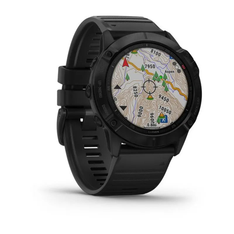 Garmin Fēnix 6X Pro et Sapphire Editions Pro Black avec bracelet noir (reconditionné certifié Garmin)