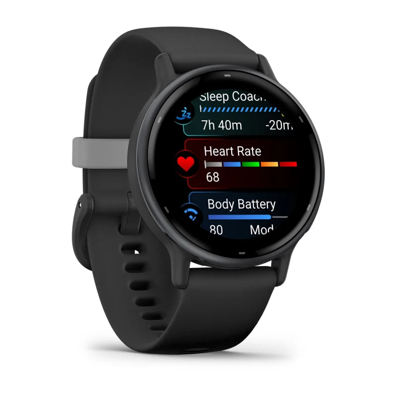 Garmin Vivoactive 5, Slate Aluminum Bezel with Black Case and Silicone Band (010-02862-10)