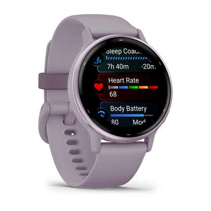 Garmin Vivoactive 5, Metallic Orchid Aluminum Bezel with Orchid Case and Silicone Band (010-02862-13)