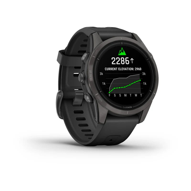 Garmin Epix Pro (Gen 2), 42 mm Sapphire Edition Carbon Gray DLC Titanium with Black Band (010-02802-14)