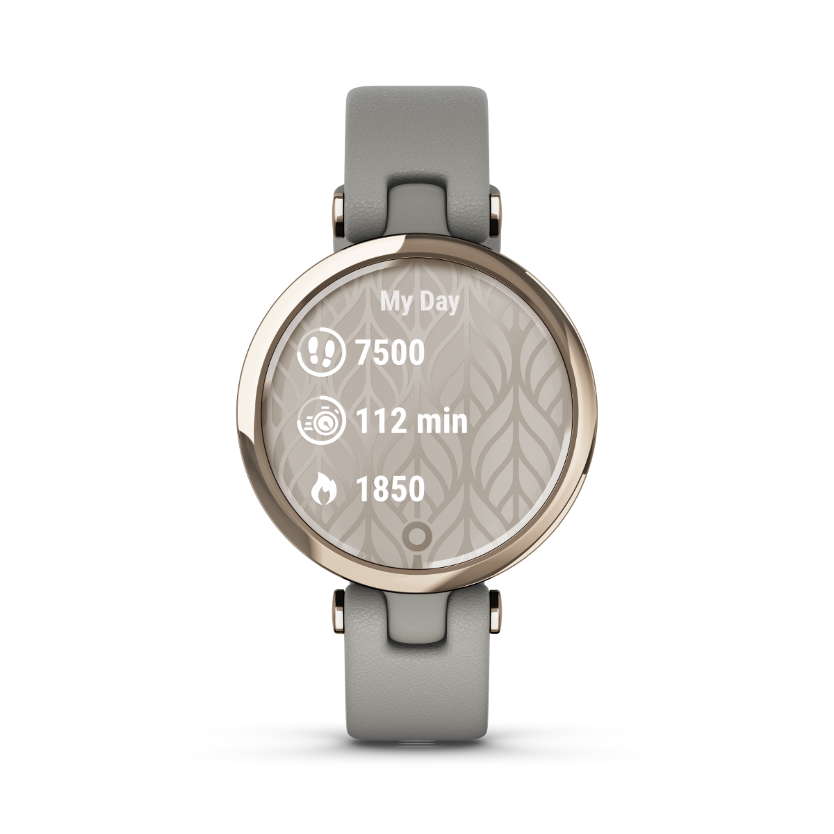 Garmin Lily - Classic Edition Cream Gold Bezel with Braloba Gray Case and Italian Leather Band