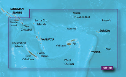 Garmin New Caledonia to Fiji Coastal Charts BlueChart g3 | HXPC018R | microSD/SD